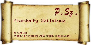 Prandorfy Szilviusz névjegykártya